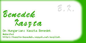 benedek kaszta business card